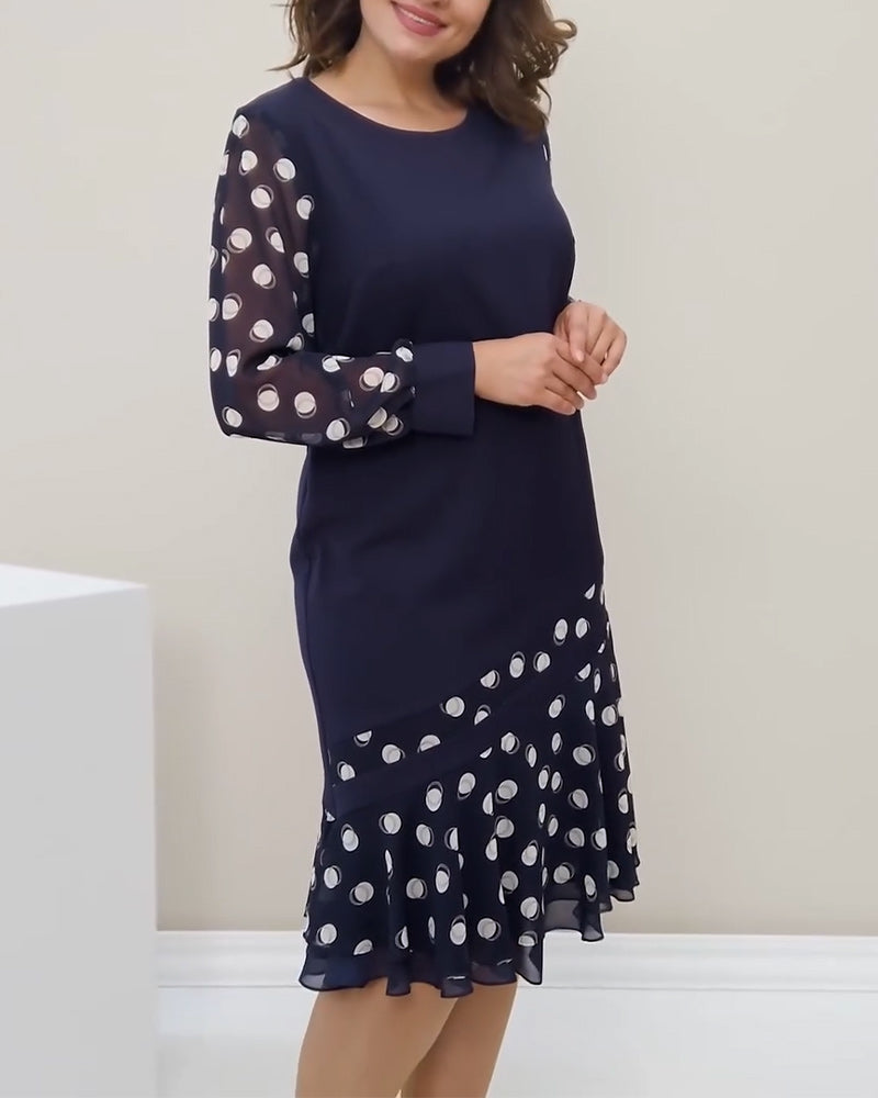Drune | Rundhals Langarm Polka Dot