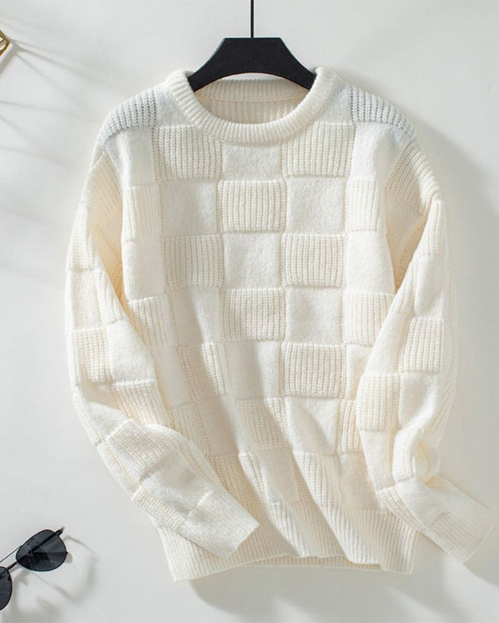 Drune | Grober Strickpullover mit Karomuster