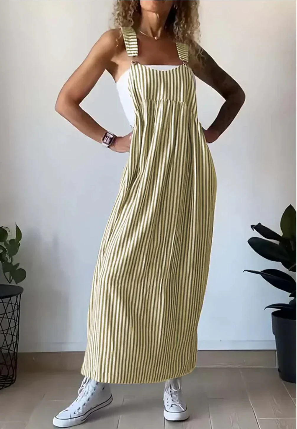 Drune | Leichte Latzkleid mit Streifen