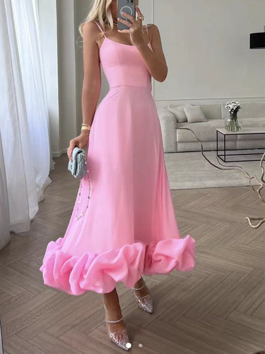 Drune | Elegantes Maxikleid mit Gerafftem Saum für Damen