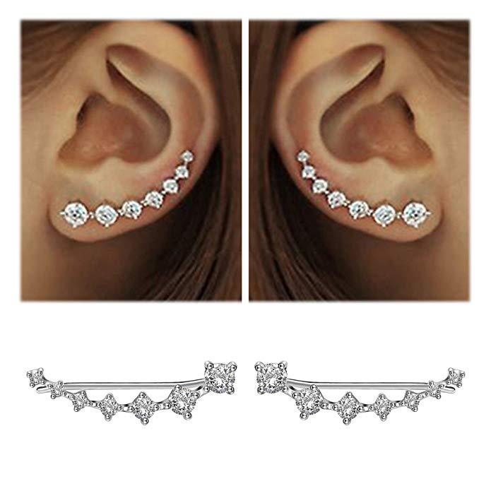 Drune | Glamour Glänzender Zirkon 925 Sterling Silber Ohrring