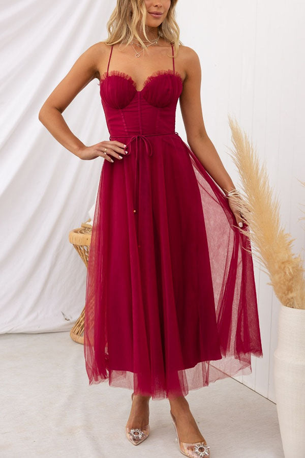 Drune | Maxi Kleid Elegantes Fließendes Design V-Ausschnitt Ärmellos Leichtes Gewebe