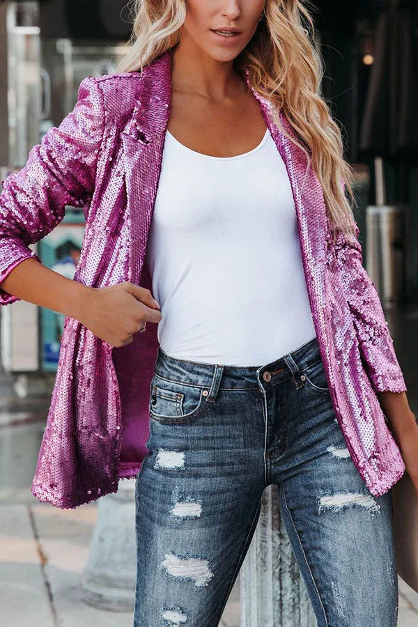 Drune | Blazer mit Revers und Pailletten