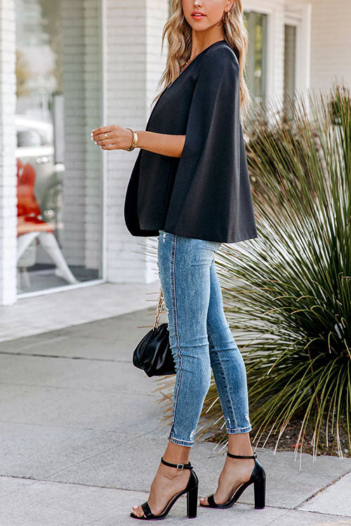 Drune | Rosiedress Offene Front Schlitzärmel Cape Jacke