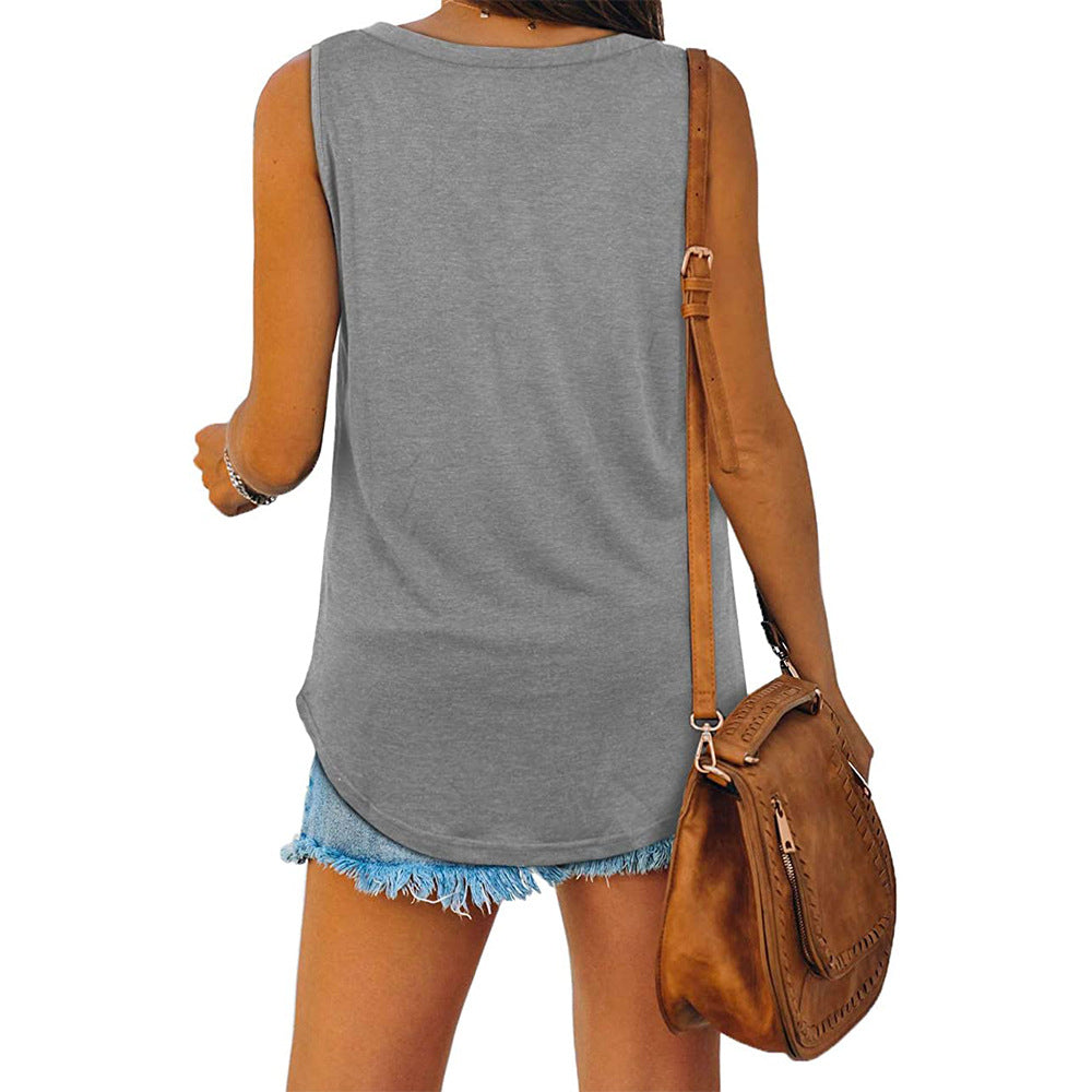 Drune | Jersey Tank-Top mit V-Ausschnitt