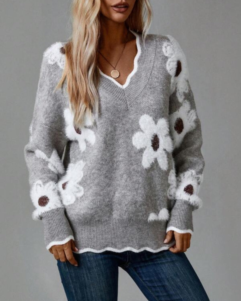 Drune | Strickpullover mit Blumen