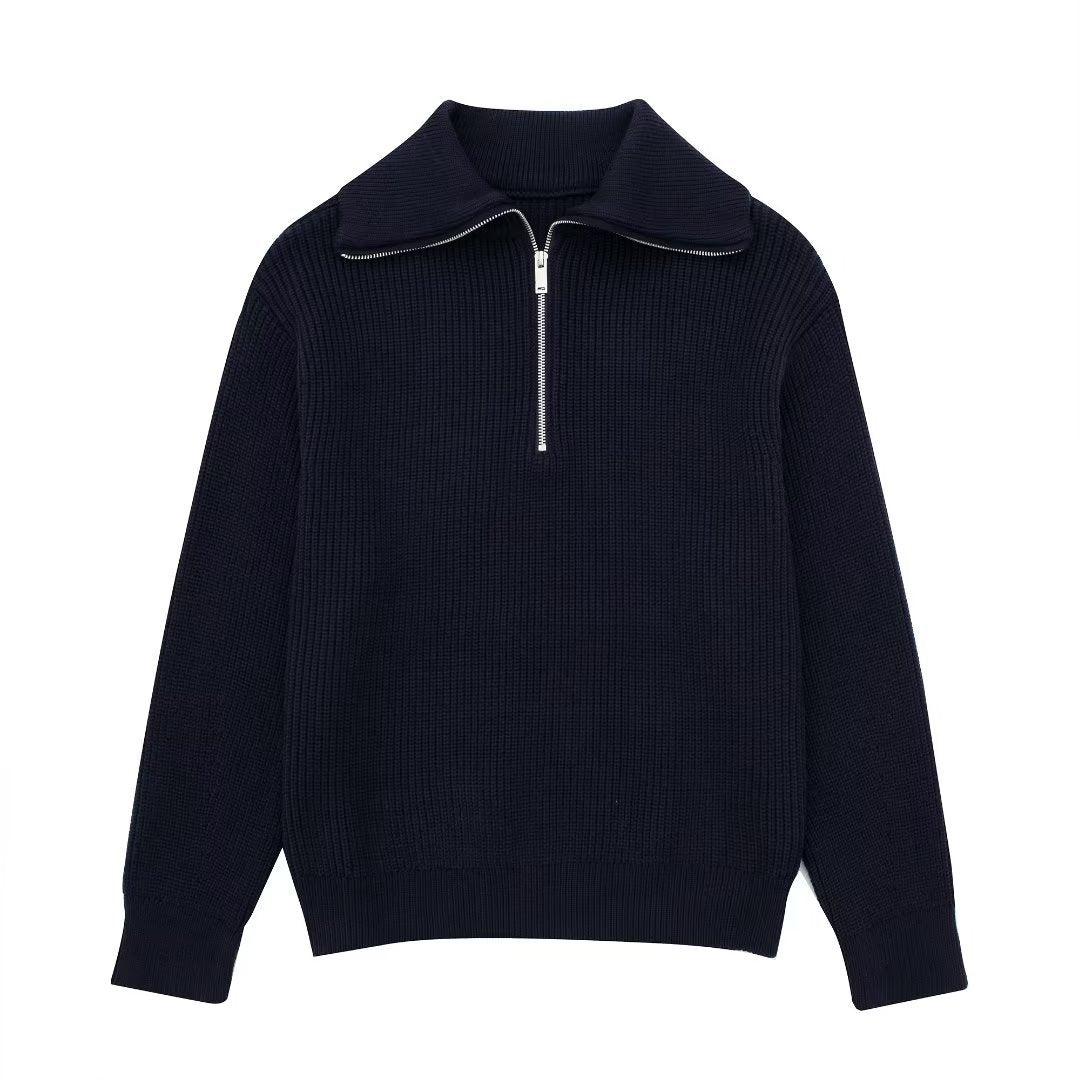 Drune | All Match Wollpullover Mit Offenem Kragen
