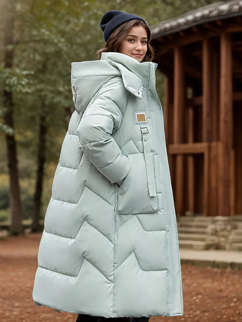Drune | Warme Fleece Parka Winterjacke mit Kapuze für Frauen - Perfekt für Winteraktitäten
