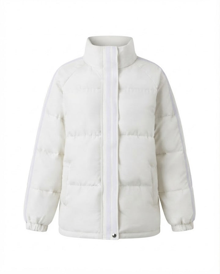 Damen nan sportlicher gesteppten Stadt-Puffer mit ergonomischem Stehkragen und reflektierenden Armstreifen