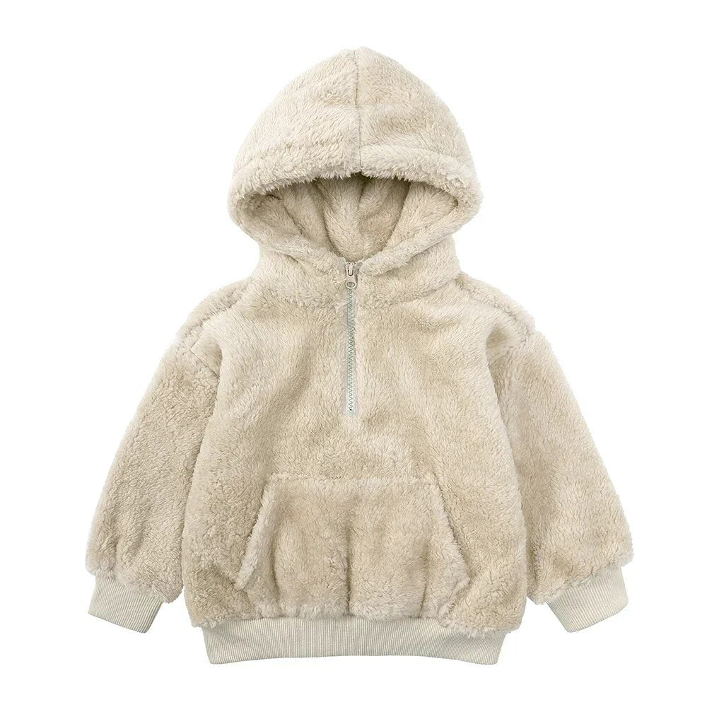 Drune Comfort Modische Bären-Kinderjacke aus dickem Samt