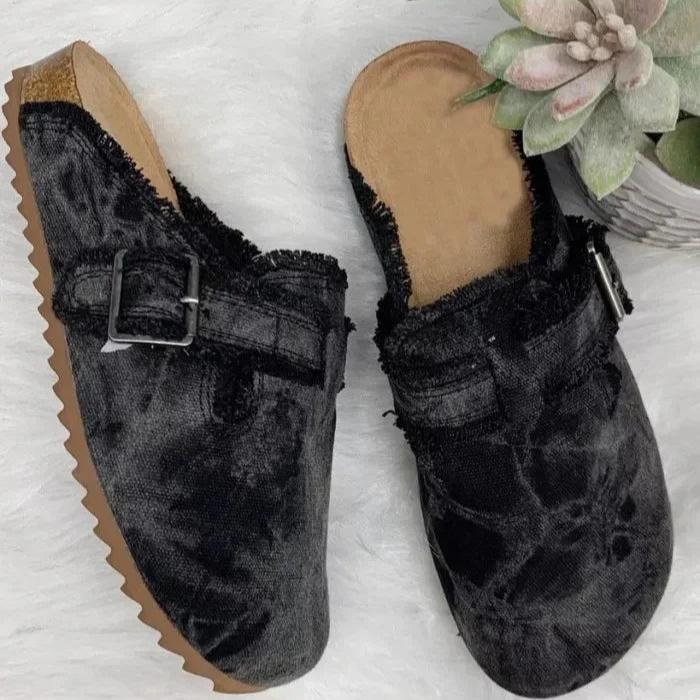 Drune | Bequeme Rutschfest Wohnung Schnalle Schuhe