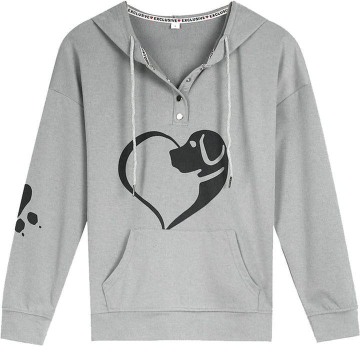 Drune | Taschenloses Graues Sweatshirt mit Tierprint