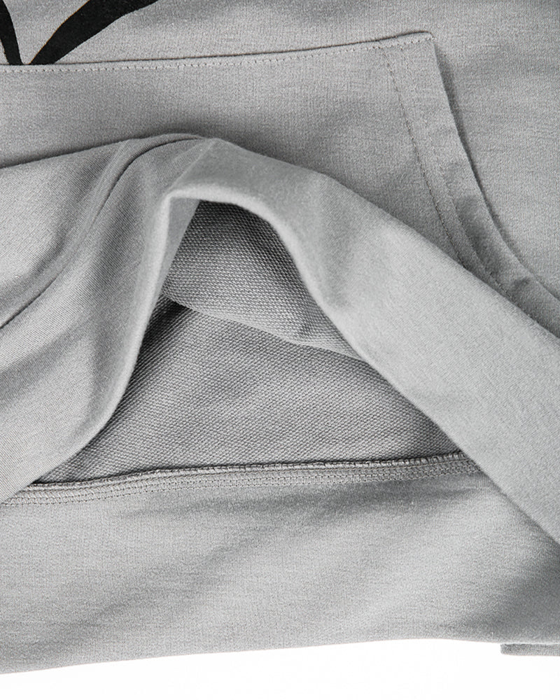 Drune | Taschenloses Graues Sweatshirt mit Tierprint