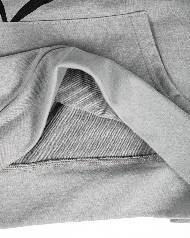 Drune | Taschenloses Graues Sweatshirt mit Tierprint