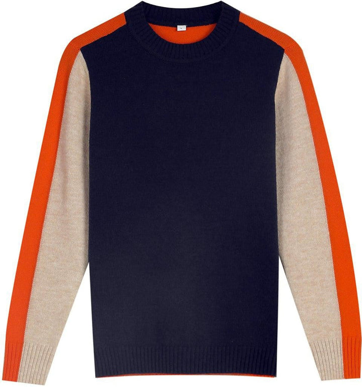 Drune | Damenpullover mit Retro-Streifen in Marine und Orange