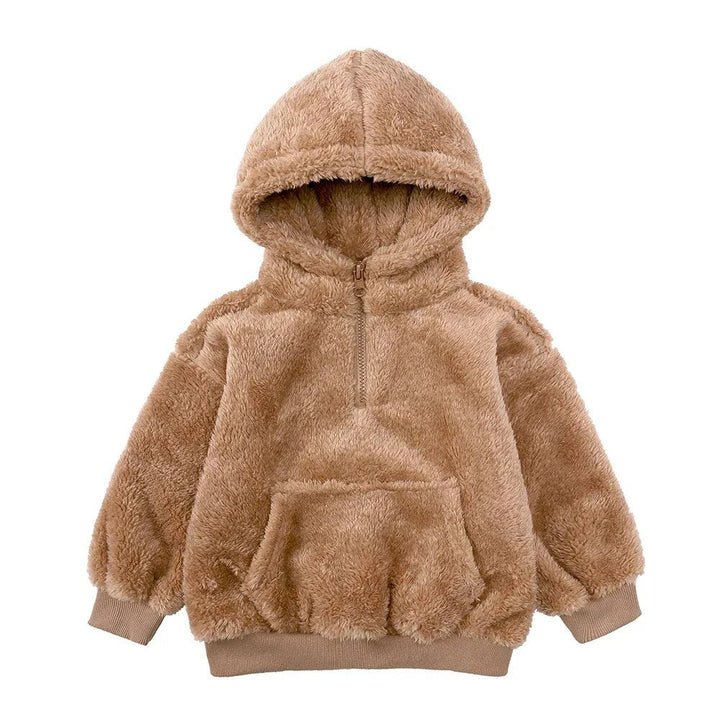 Drune Comfort Modische Bären-Kinderjacke aus dickem Samt