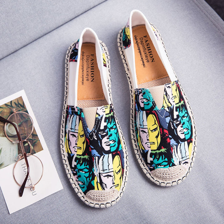 Drune | Atmungsaktive Canvas Espadrilles Mit Grafischem Druck