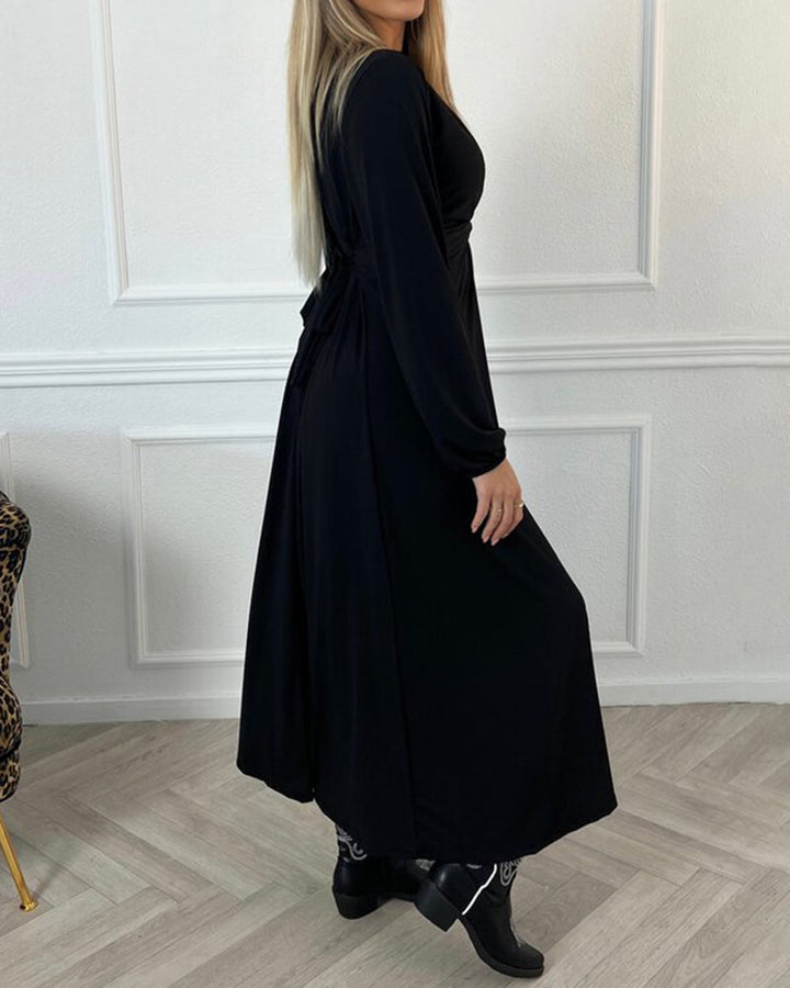 Drune | Einfarbiges Kleid mit Langen Ärmeln
