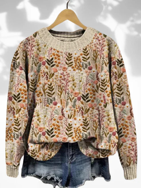 Drune | Bequemer Blumenpullover