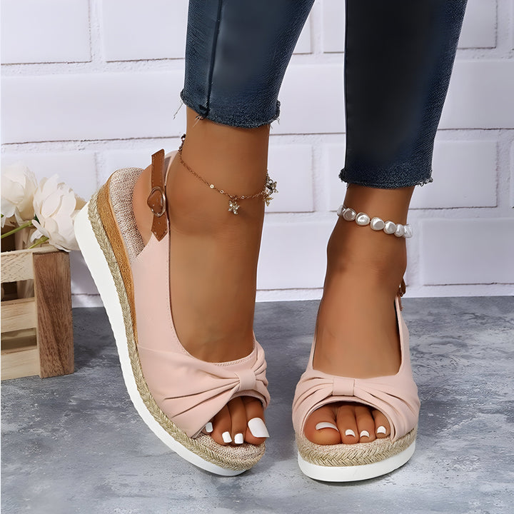 Drune | Orthopädische Keilsandalen Mit Peep Toe
