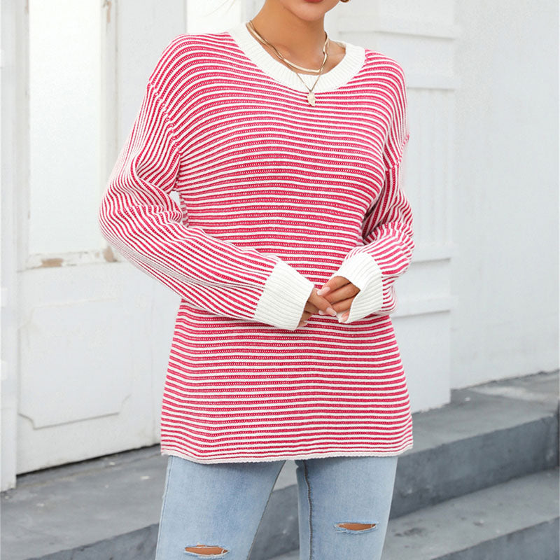 Drune | Gestreifter Strickpullover Mit Lässigem Schnitt