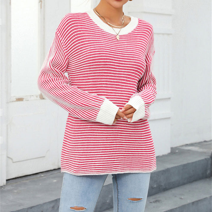 Drune | Gestreifter Strickpullover Mit Lässigem Schnitt
