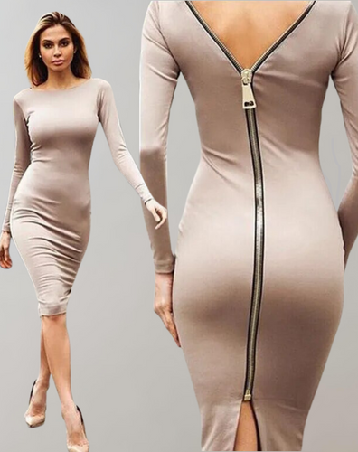 Drune - Langärmliges Kleid mit Rückenreißverschluss