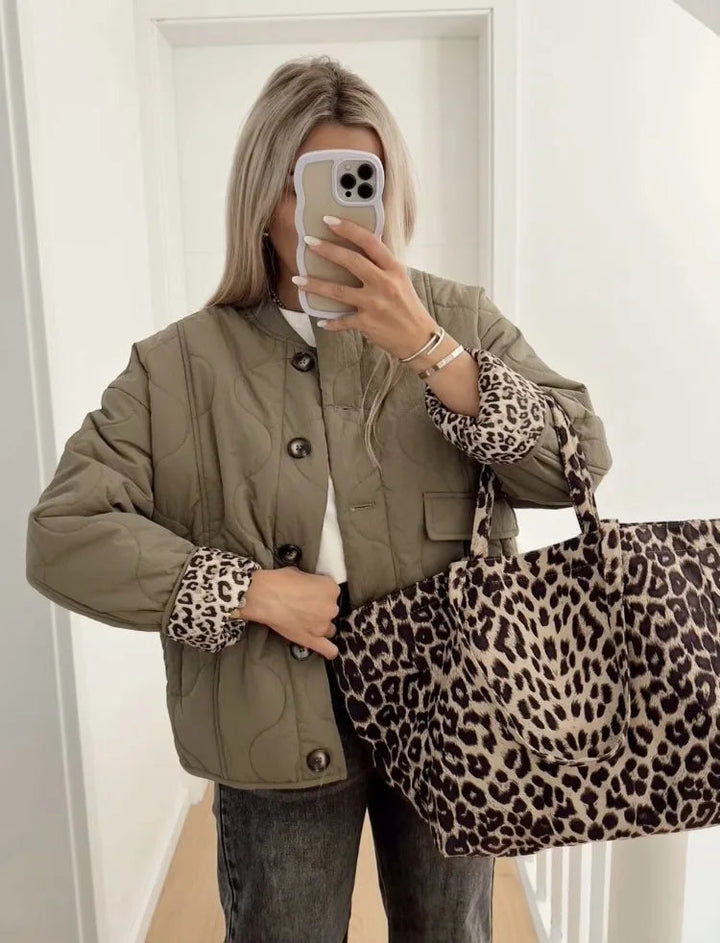Drune | Mit Leopardenfutter gep padded Jacke für Damen
