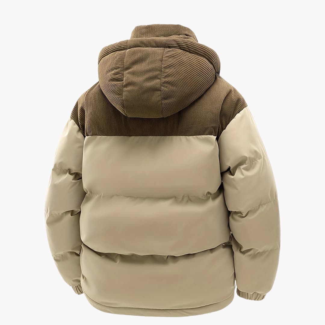 Drune | Casuale Kapuzenjacke mit Puffern und Farbblockdesign