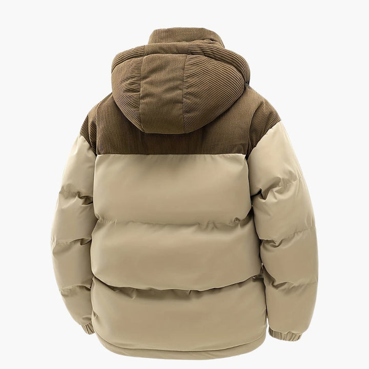 Drune | Casuale Kapuzenjacke mit Puffern und Farbblockdesign