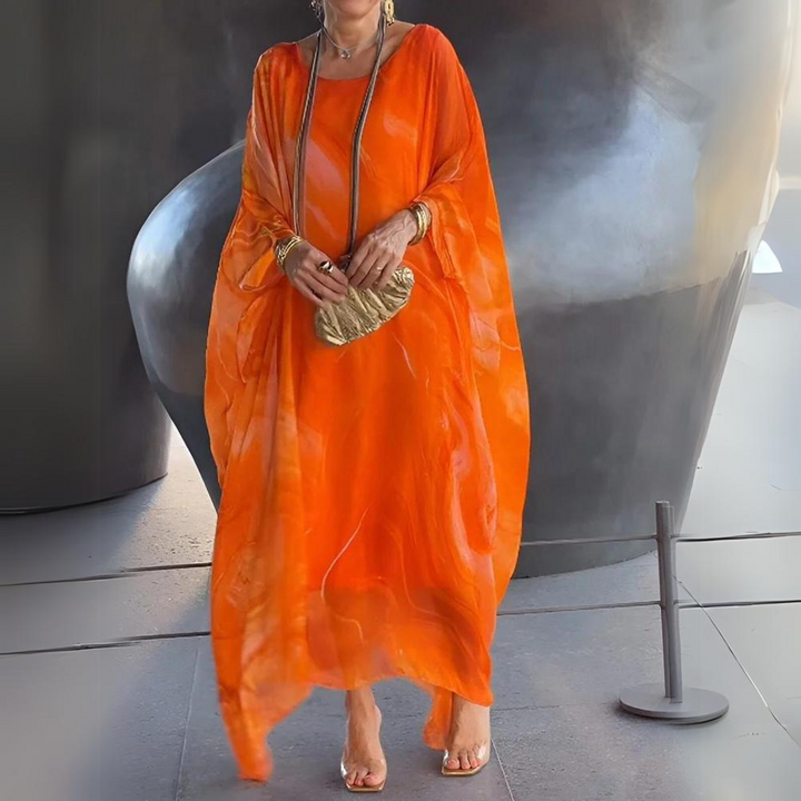 Drune | Schlankmachendes Seidenchiffon-Eleganzkleid