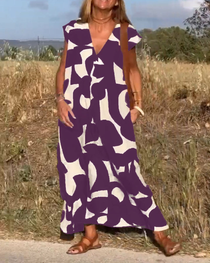 Drune | Damen Bedrucktes Langes Kleid
