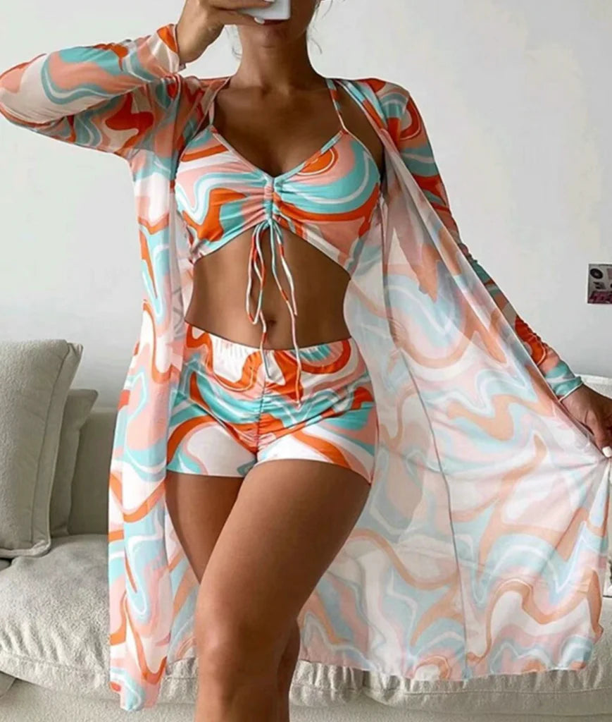 Drune-teiliges Bikini-Set | Demi-Set