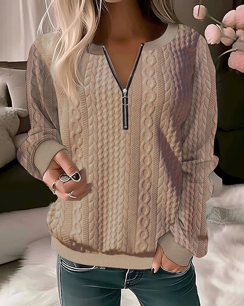 Drune | Schlichter Pullover mit Reißverschluss