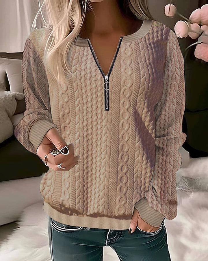 Drune | Schlichter Pullover mit Reißverschluss