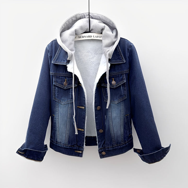 Drune | Stilvolle Jeansjacke mit abnehmbarer Kapuze für Frauen
