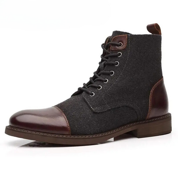 Drune | Stylische Herrenschuhe Stiefel Mit Leder Und Stoffeinsatz