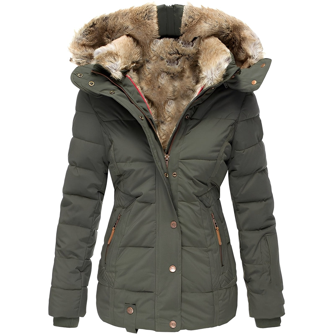 Drune | Stilvolles schlankes Jacket mit Fellkragen für Frauen