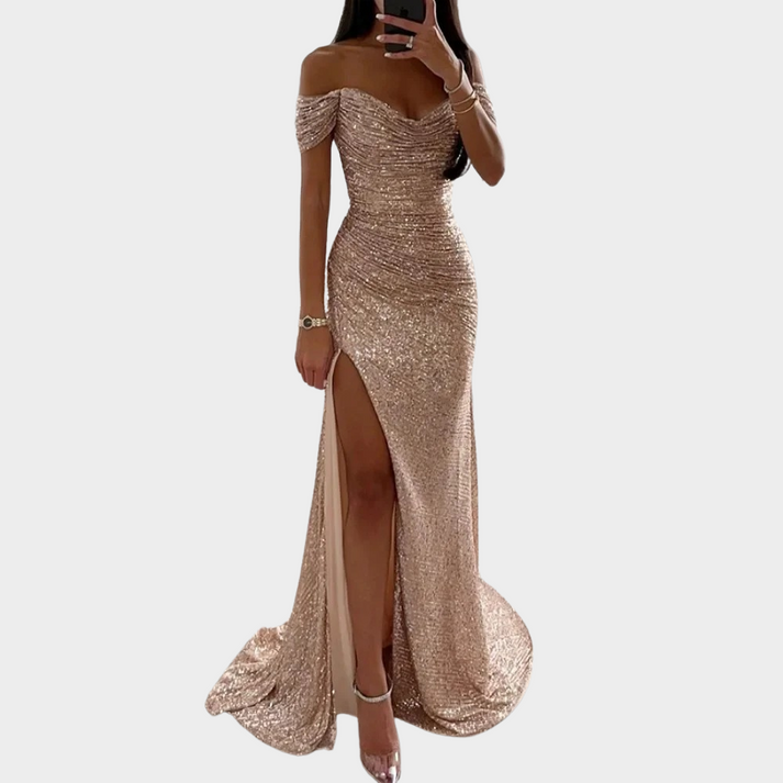Drune | Damen Lange Elegante Abendkleid Mit Schlitz Für Frauen