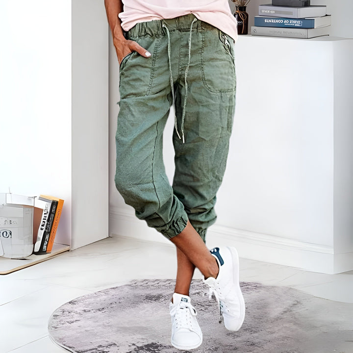 Damen Cargohose mit Kordelzug und Taschen