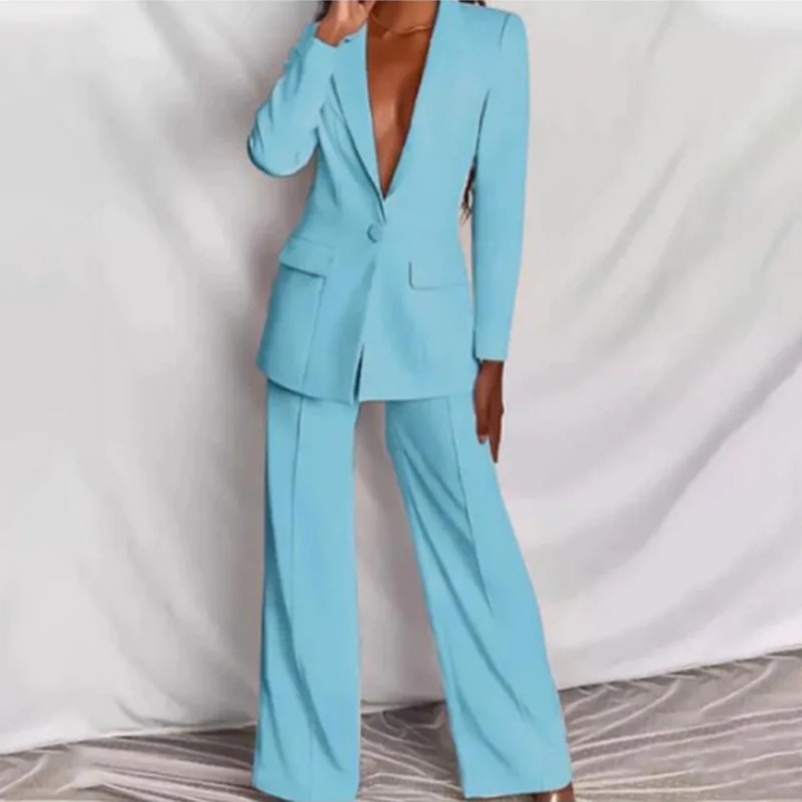 Drune | langärmeliges blazer-hosen-set für frauen