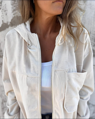 Drune | Lässige Cord-Jacke mit Kapuze für Frauen