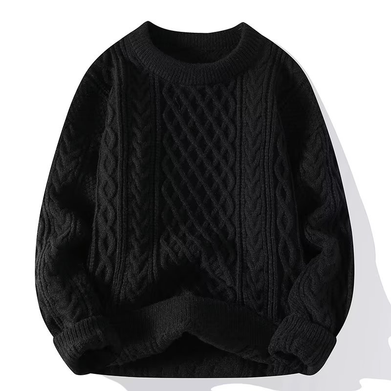 Drune | Strickpullover - Weiches Kabelstrick - Rundhals - Langarm Bequeme Passform