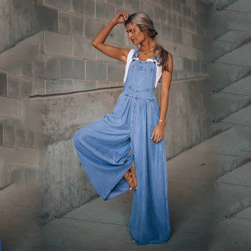Drune | Armelloser Trendiger Denim-Overall für Damen