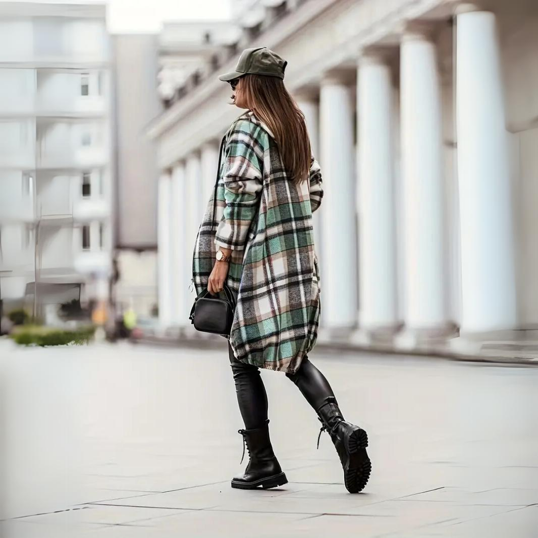 Drune | Trendiger karierter Cardigan für Frauen