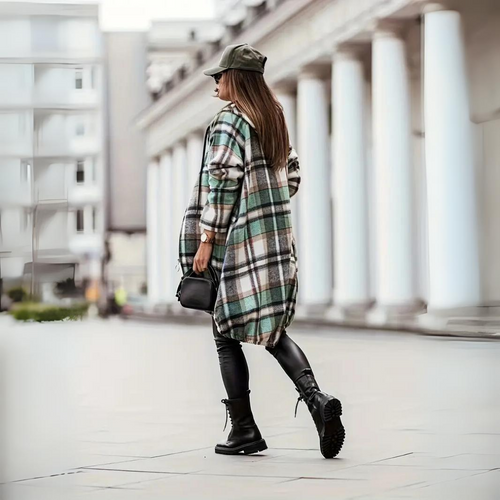 Drune | Trendiger karierter Cardigan für Frauen