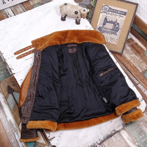 Drune | Pilotenjacke Leder mit Fell Herren