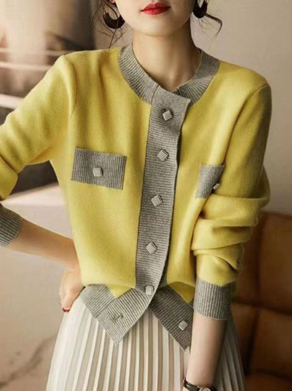 Drune | Retro Patchwork Strickjacke