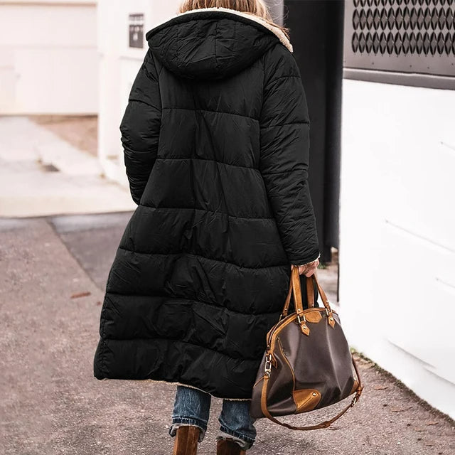 Drune | Gepolsterte warme Parka mit Futterkapuze für Damen