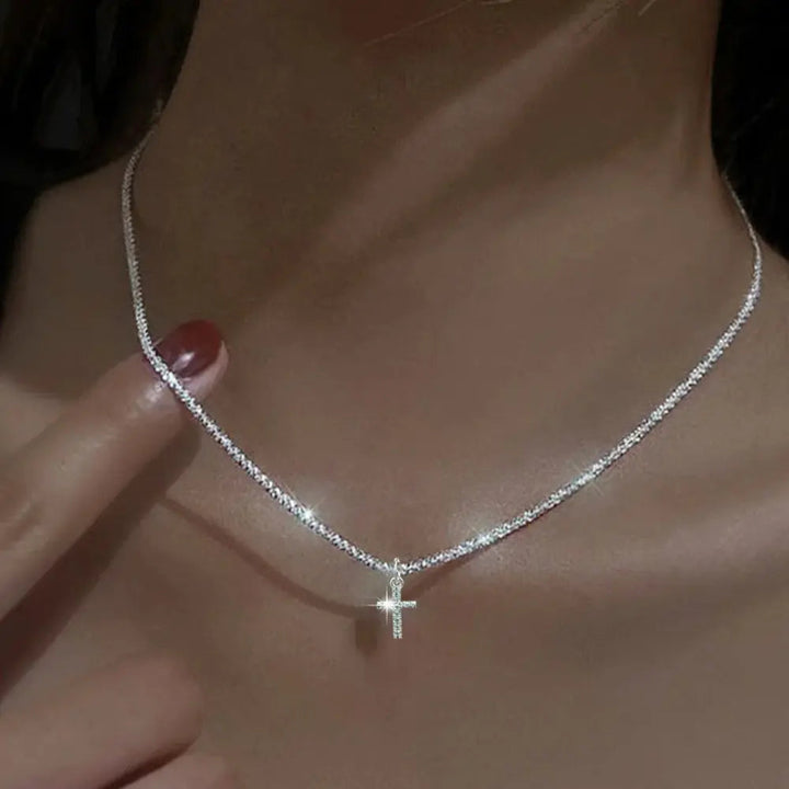Drune | Sterling Silber Kreuz Zirkonia Halskette Für Damen